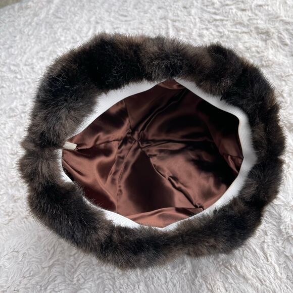 Vintage 60s 70s faux fur brown hat‎ - Picture 4 of 10